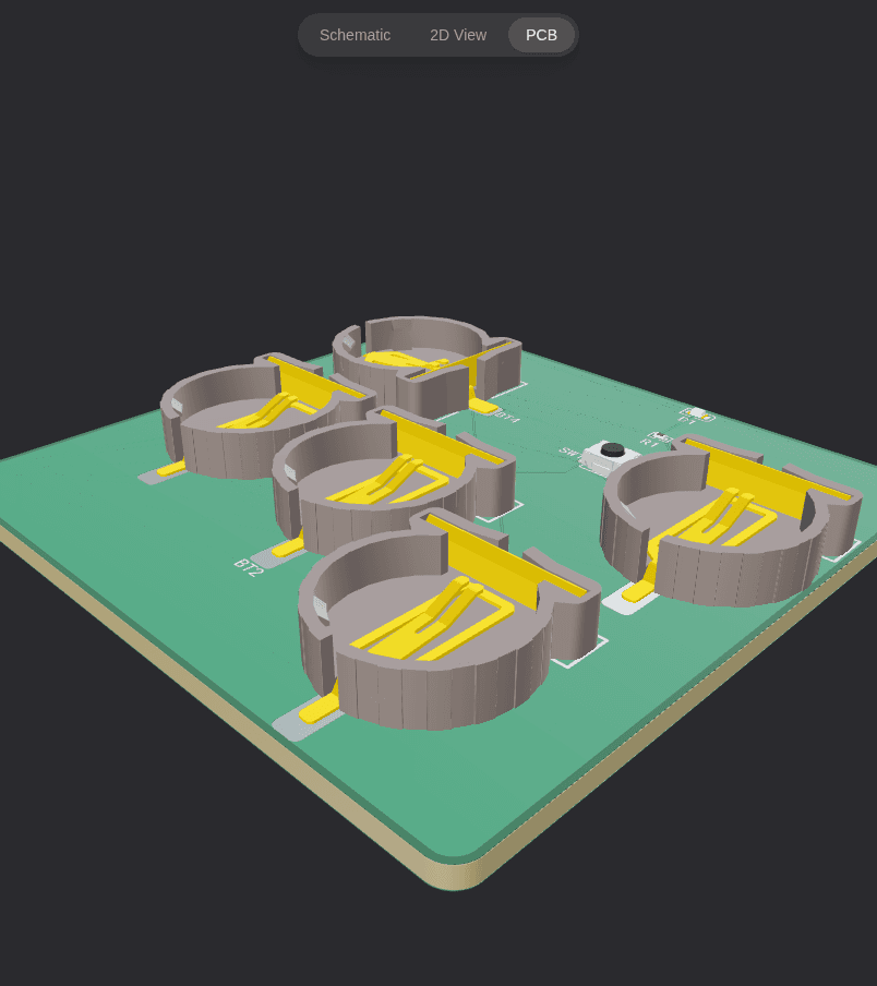 EasyGerber-rendered coin-cell LED button board