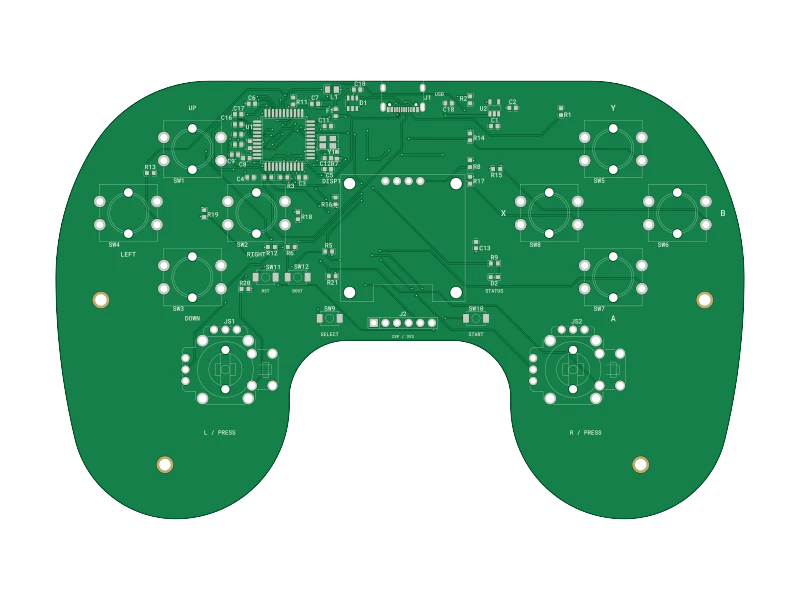 Top view of Drift — Dual-Stick USB Gamepad