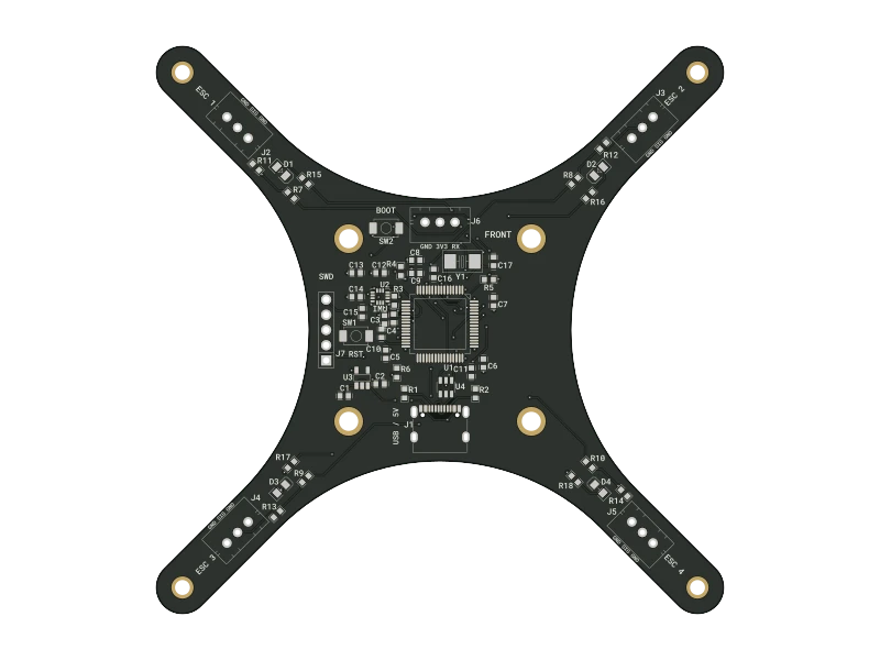 Top view of Vector X — Quadcopter Controller