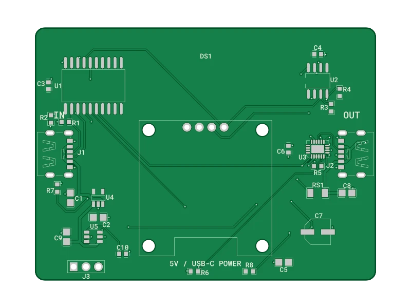 Top view of Power Lens — USB-C Power Monitor